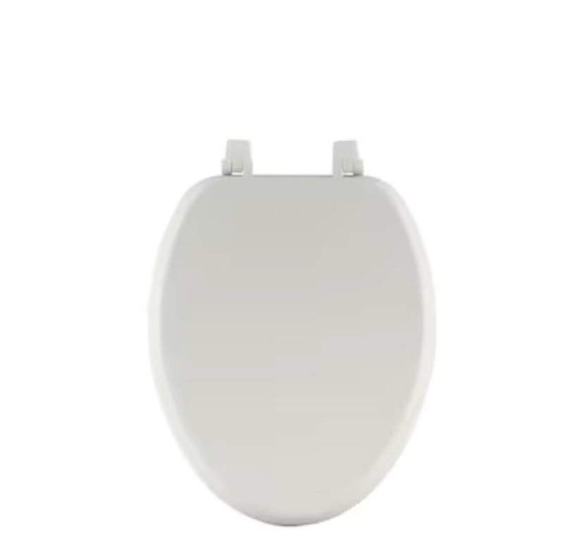 Project Source 1694157 Round Toilet Seat White Wood