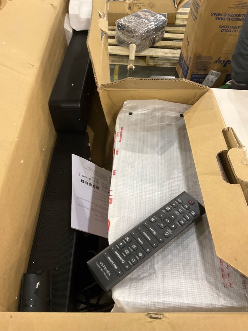 Condition photo showing As Is for TCL S55H S Class 2.1 Channel Sound Bar with Dolby Atmos, DTS Virtual:X, Wireless Subwoofer, Bluetooth Music Streaming, and Auto Room Calibration