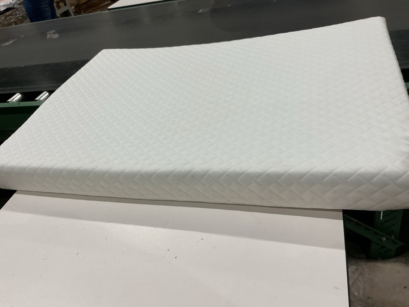 Condition photo showing As Is for unknown size crib mattress, memory foam mattress with removable and washable cover