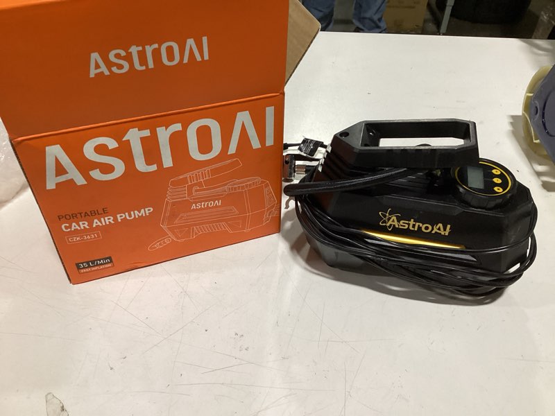 Condition photo showing New/Like New for AstroAI Tire Inflator Portable Air Compressor Air Pump for Car Tires-Car Accessories, 9.8Ft Cord-12V DC-Powered Auto Pump with Digital Pressure Gauge, Emergency LED Light for Bicycle, Balloons, Yellow Yellow Large