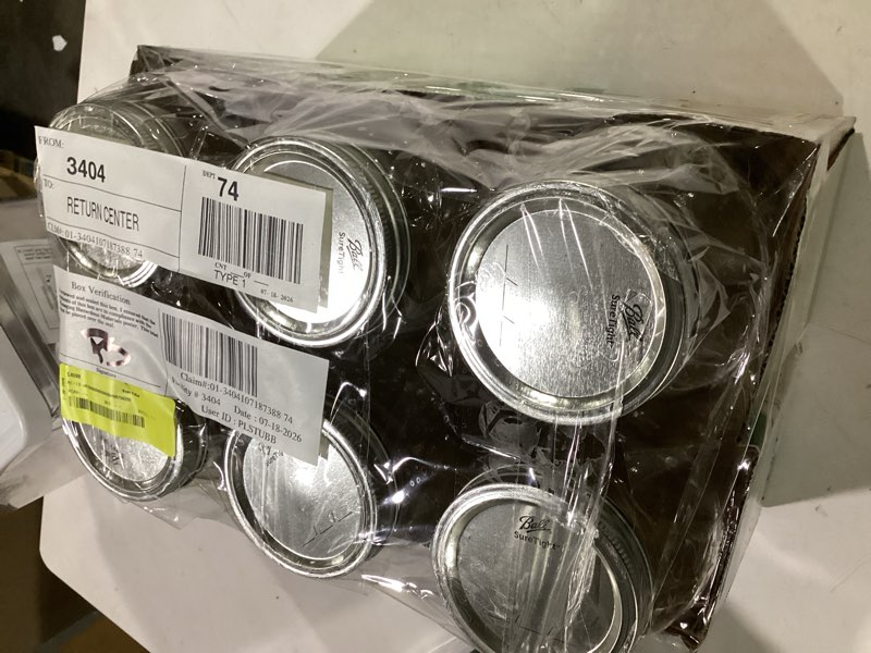 Condition photo showing Good Condition for ball 64 oz mason jars, wide mouth half gallon canning jars with lids and rings, 6-pack extra large glass jars for home canning and pantry storage