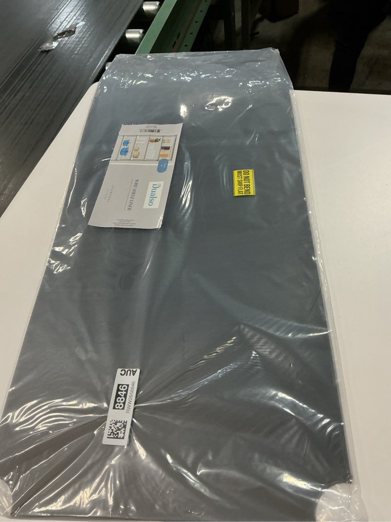 Condition photo showing New/Like New for Wire Shelf Liner Wire Rack Shelf Mat - Thick Wire Shelf Cover - Waterproof Plastic Shelf Liner, Metal Shelf Liner - Easy Use Wire Shelving Cover for Closet (Charcoal, 14" X 36" (Set of 4)) 14"W x 36"L Charcoal