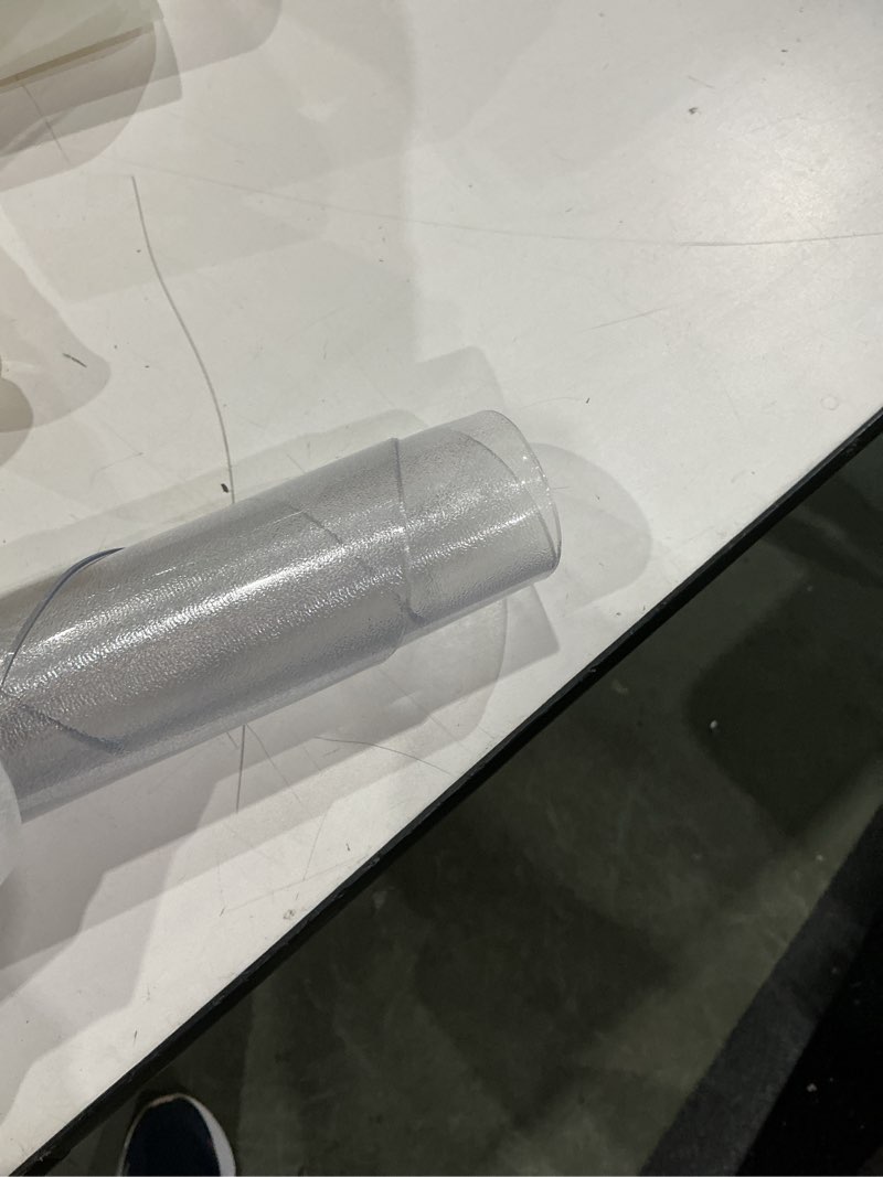 Condition photo showing Good Condition for necaux 52 inch round frosted table cover protector, 1.5mm thick upgraded version, unshrinkable non-slip waterproof oil proof plastic tablecloth protector for wood grain dining room table meeting table 52" x 52" frosted 1.5mm