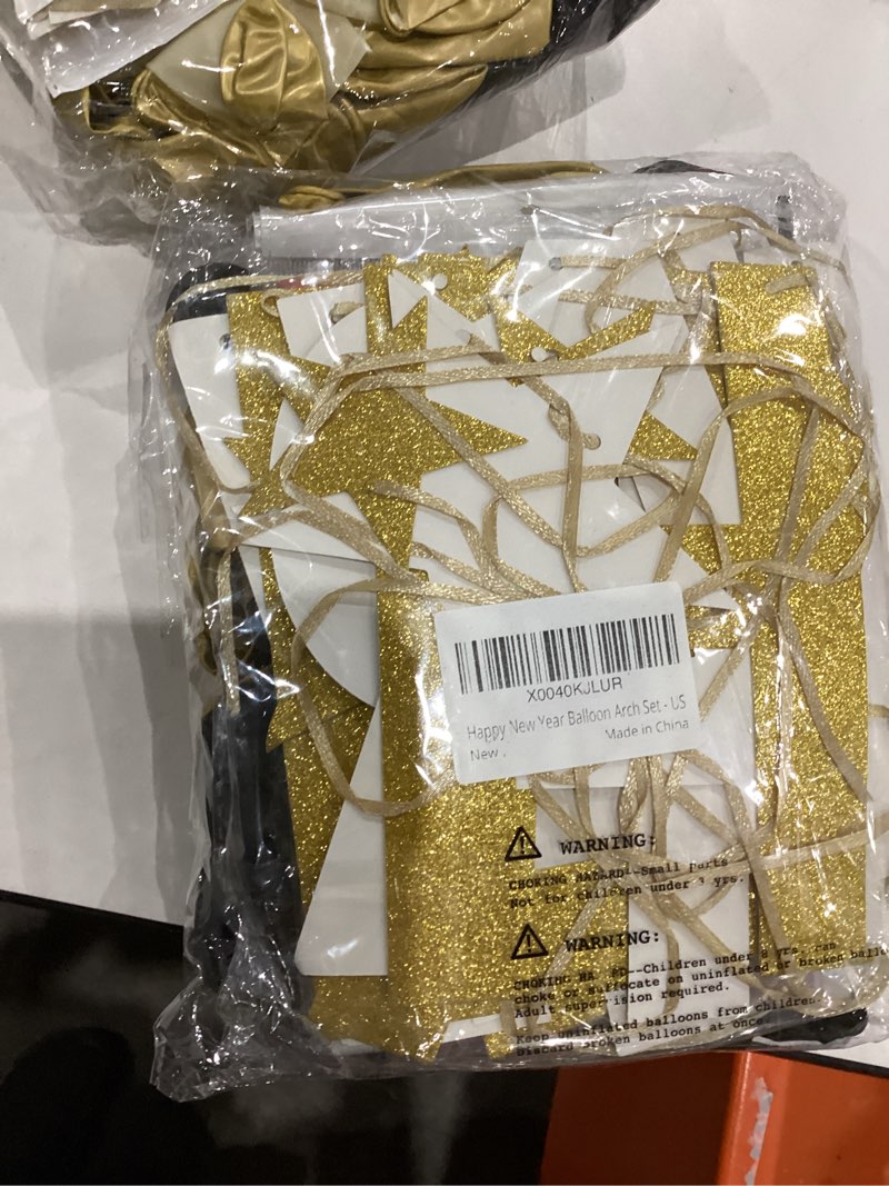 Condition photo showing New/Like New for KatchOn, Black and Gold New Year Balloon Garland Set- Pack of 96 | New Years Eve Balloon Arch with Happy New Year Banner | New Years Eve Party Supplies 2026 | Foil Tassel Garland, NYE Decorations 2026
