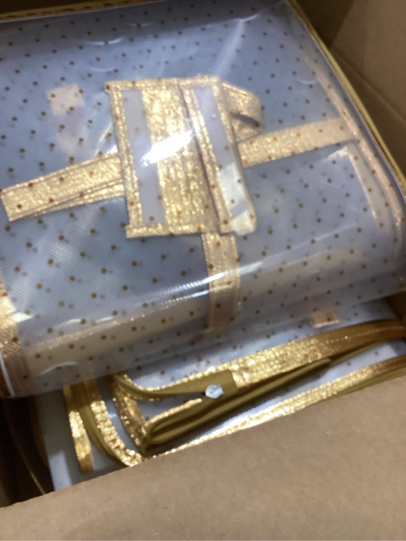 Condition photo showing As Is for SONGMICS Large Christmas Ornament Storage Box, 3-Inch Balls, 8 Trays, 128 Slots, Plastic Christmas Storage Container with Lid, Dual Zippers, Side Handles, Sandy Gold URFB029A01 Sandy Gold 1