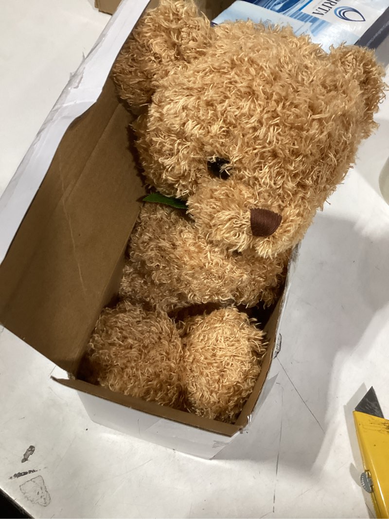 Condition photo showing Good Condition for Civaner Valentine Bear Stuffed Animal Gift with Rose Funny Cute Bear Stuffed Animal Plush Gift for Valentine Mother Birthday Wedding Christmas, 11.8 Inches(Beige)