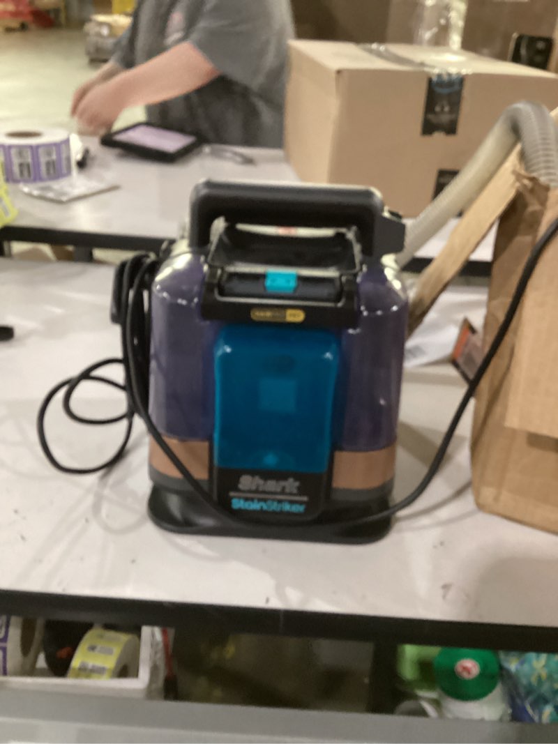 Condition photo showing As Is for not tested ***shark stainstriker hairpro portable carpet, upholstery & area rug cleaner with pet mess & hair tools, self-cleaning, perfect for pets & car interiors, 4 cleaning tools & pet solution, copper, px251 stainstriker w/ hairpro technology