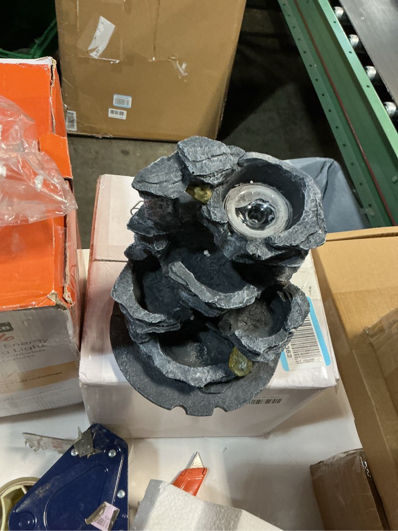 Condition photo showing Good Condition for Dyna-Living Tabletop Water Fountain Indoor Waterfalls Fountains with Colored LED Light Decorative Feng Shui Tabletop Fountain with Automatic Pump Best Home Gifts for Friends or Family Style 6