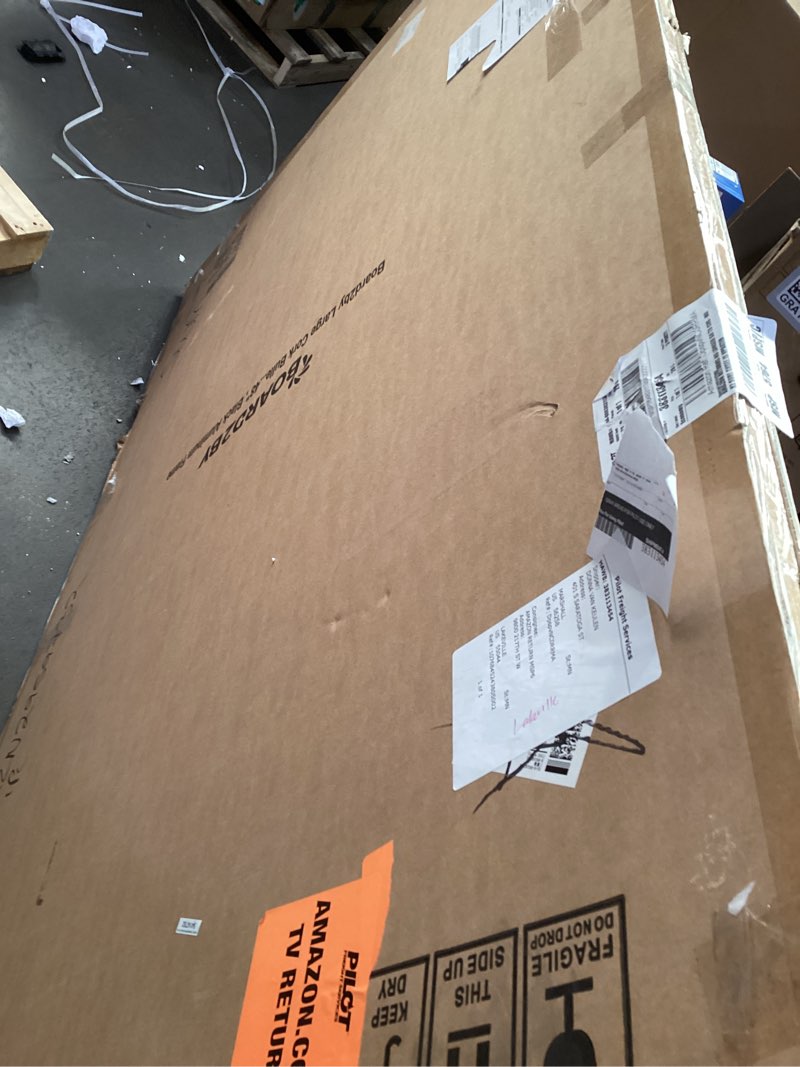 Condition photo showing As Is for Board2by Extra Large Cork Bulletin Board 72" X 48", Black Aluminum Framed 6'x4' Corkboard for Wall, Wall Mounted Notice Pin Board with 18 Push Pins for School, Home & Office Black 72" x 48"