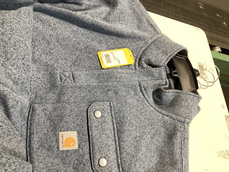 Condition photo showing Good Condition for Carhartt Men's Blue Medium weight Knit Long sleeve Solid Sweatshirt ( L )