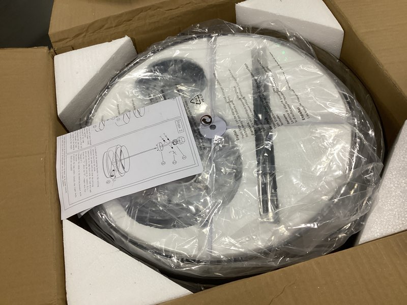 Condition photo showing Good Condition for Luupyia 20 Inches Drum Chandelier with Metal and Rattan Shade, 5Lights Farmhouse Drum Pendant Light Large Rustic Rattan Woven Chandelier, Height Adjustable Farmhouse Chandeliers Bedroom Dining Room 20Inch-RattanDrum