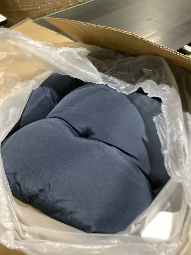 Condition photo showing Good Condition for wicker furniture cushions set, waterproof patio cushions for outdoor chairs 3 pieces, 1 loveseat & 2 seat pads thick outdoor replacement cushions for porch lawn bench couch sofa, navy blue