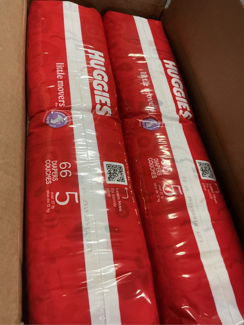 Condition photo showing Good Condition for huggies little movers diapers - size 5 - 132ct