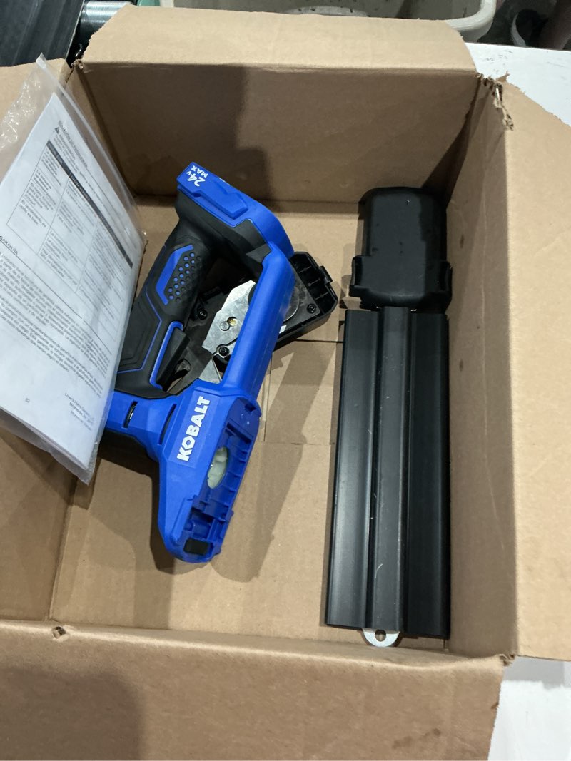 Condition photo showing As Is for kobalt 24-volt 8-in battery hedge trimmer