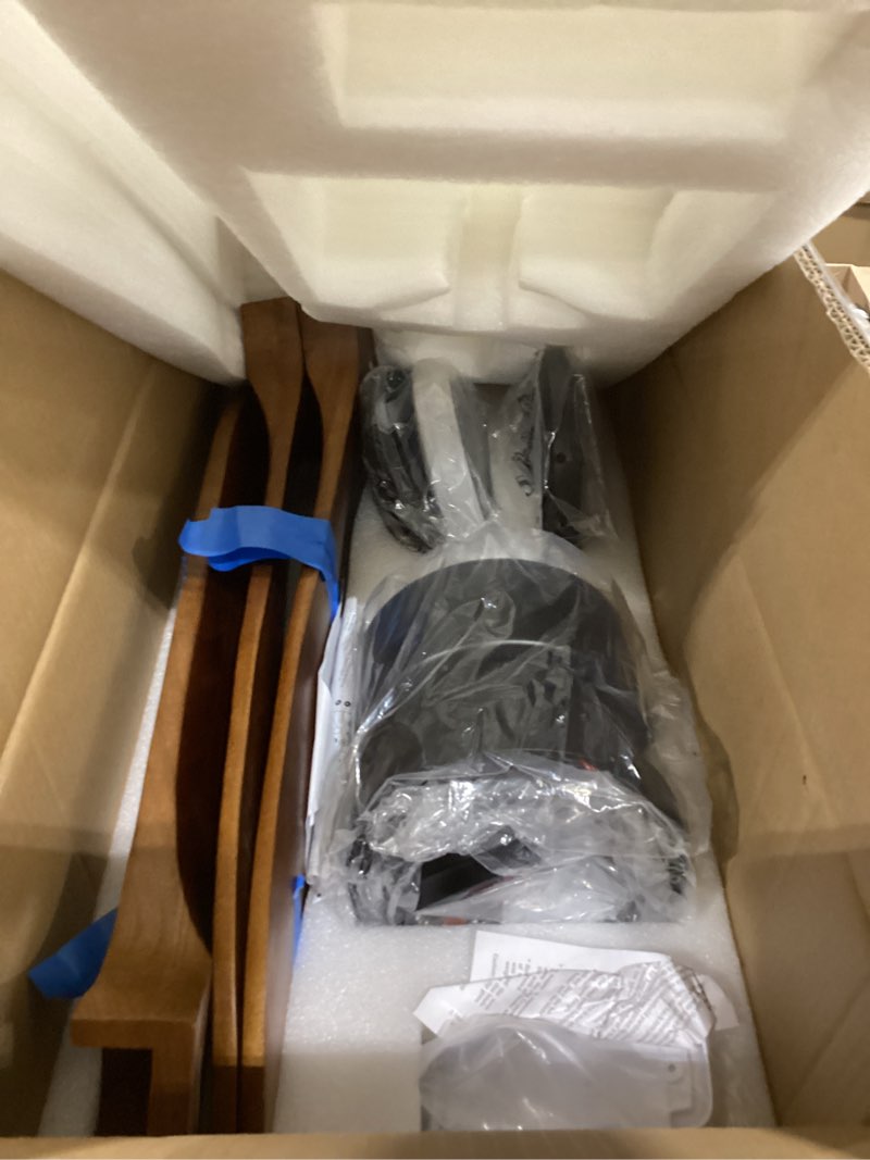 Condition photo showing Good Condition for 52" Low Profile Ceiling Fan, Flush Mount Ceiling Fan with Lights Remote Control, DC Motor with Wood Blades, 6-Speed & Timer for Bedroom/Living Room/Walnut Wood flush+Walnut Wood+Black Body