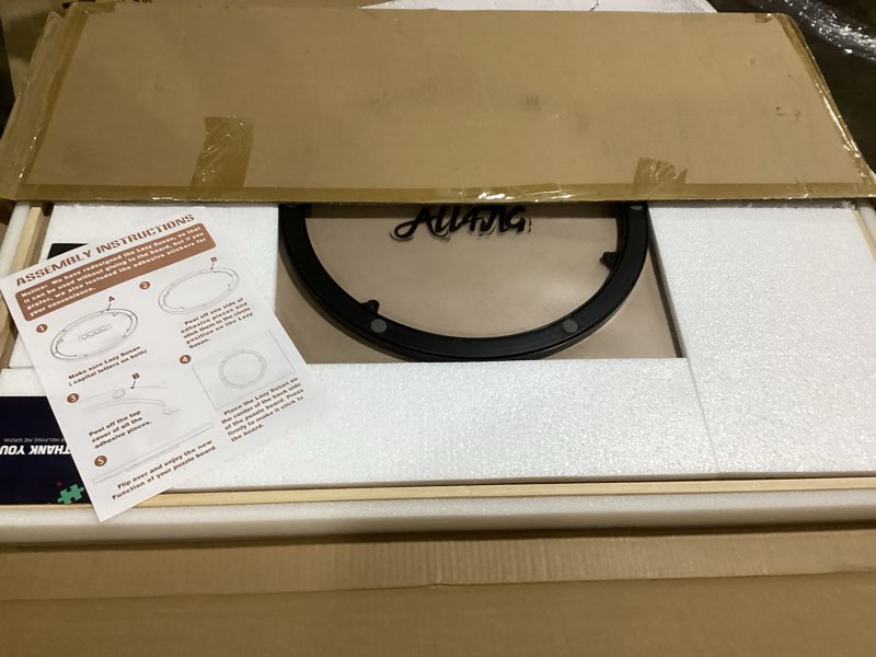 Condition photo showing Good Condition for ALL4JIG 1500 Piece Rotating Puzzle Board with Drawers and Cover,25"x34"Portable Wooden Jigsaw Puzzle Table for Adults Portable,Lazy Susan Spinning Puzzle Boards Birthday Gift for mom Natural Wood-4 Drawers Medium-1500pcs