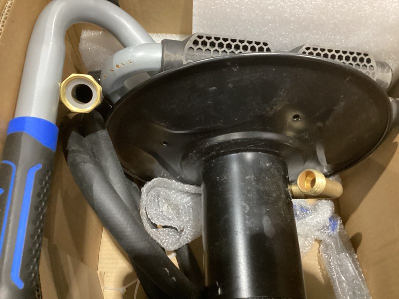 Condition photo showing As Is for kobalt poly combo 75-ft stand hose reel