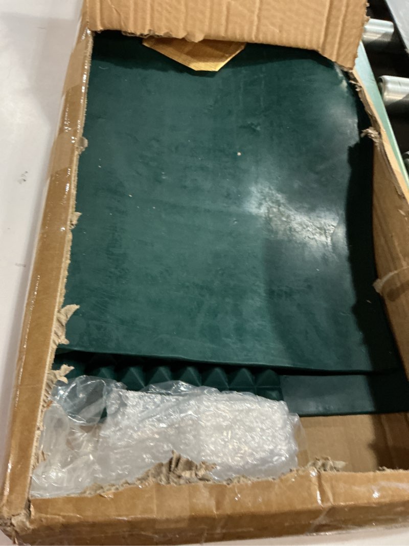 Condition photo showing Good Condition for NEWTRY Craps Game Set: 35”×70” Craps Tabletop Layout, 48x11”Rubber Diamond Pyramid Bumper, 36” Rattan Stick, 5pcs Professional dice, 100 pcs Chips & ON/Off Buttons for Game Nights Party Camping Green
