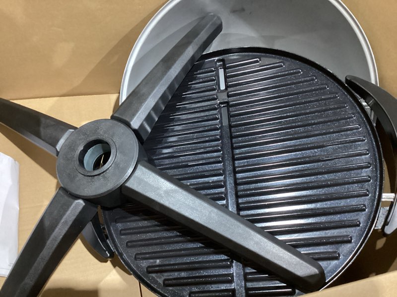 Condition photo showing Good Condition for george foreman indoor/outdoor electric patio grill, apartment approved, 15-serving, removable stand, black electric grill black