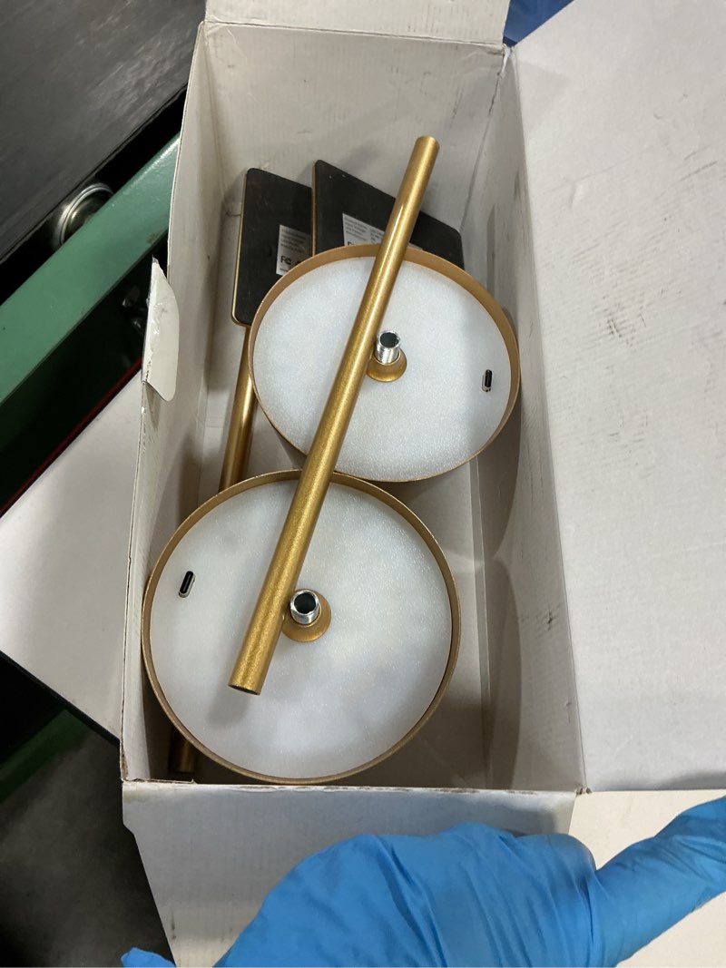 Condition photo showing As Is for KDG 2 Pack Cordless Table Lamp, Portable LED Desk Lamps, 5000mAh Battery Operated, 3 Color Stepless Dimming Up, for Restaurant, Bedroom, Outdoor Camping, Coffee Shop, Night Light, Rechargeable (Gold) Coated Gold-2