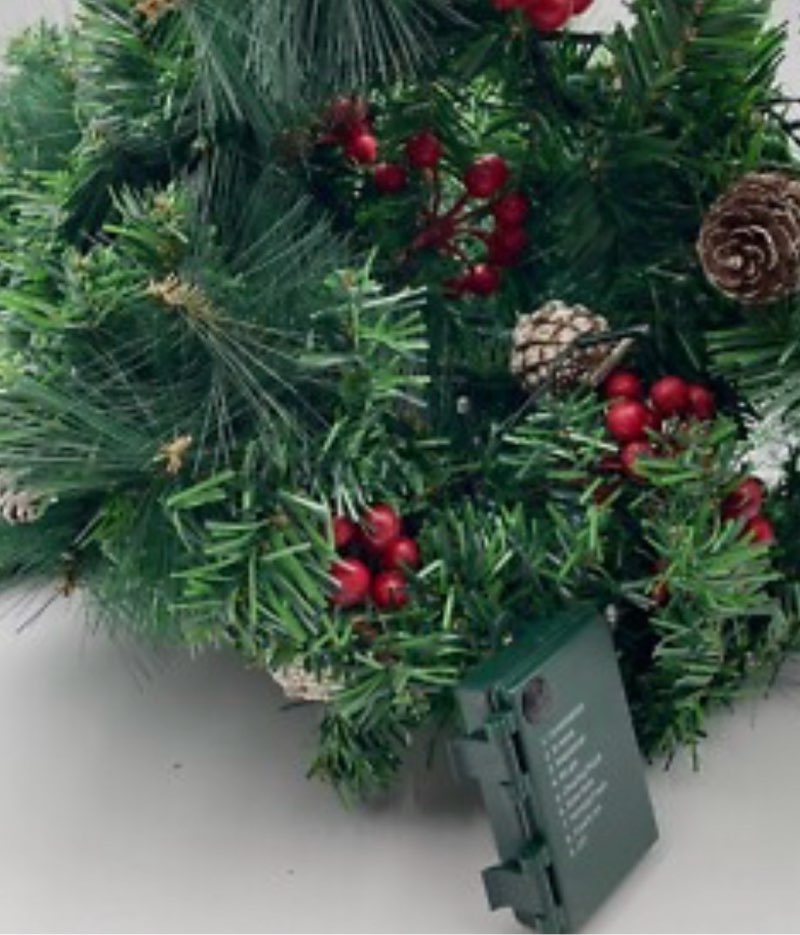 Timer & 8 Flash Mode 9 Ft 100 LED Prelit Christmas Garland ...