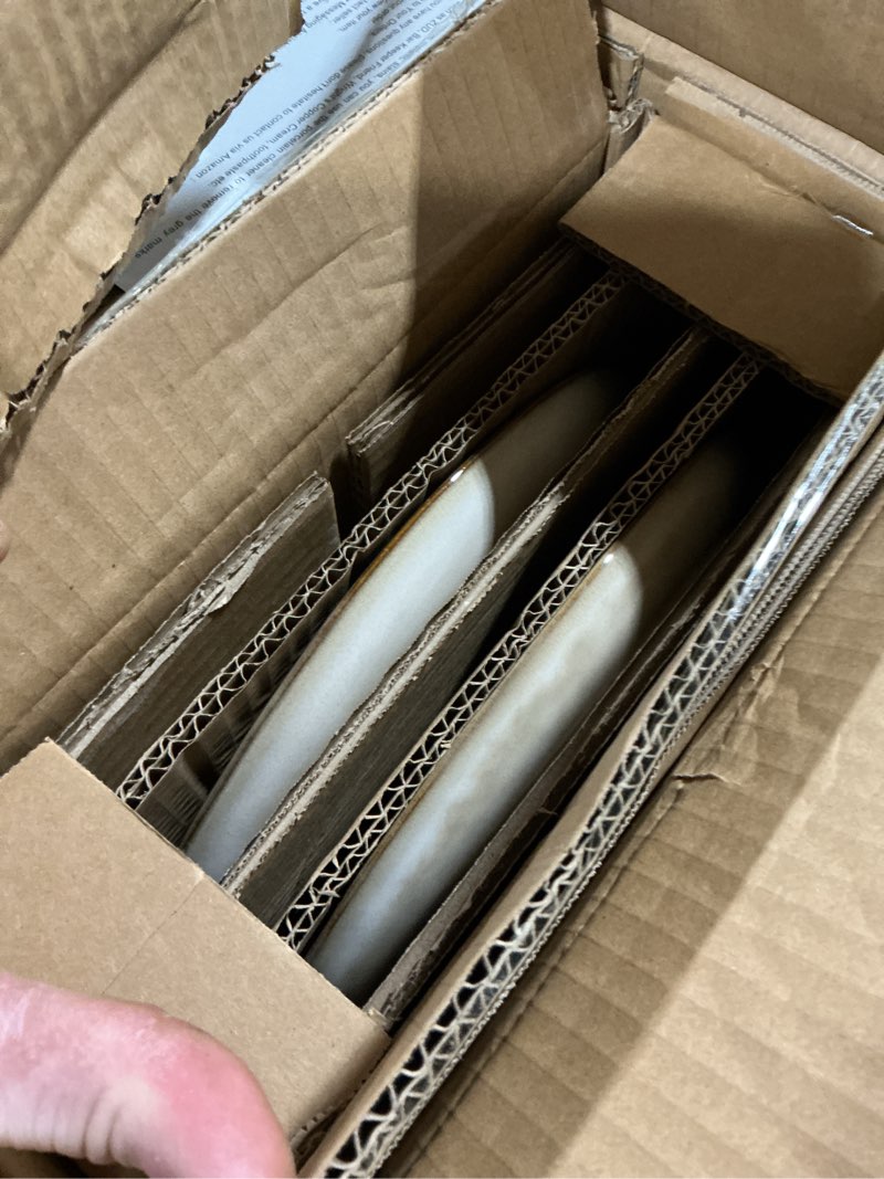 Condition photo showing Good Condition for AmorArc Ceramic Dinnerware Sets,Handmade Reactive Glaze Stoneware Plates and Bowls Sets,Highly Chip and Crack Resistant | Dishwasher & Microwave Safe Dishes Set,Service for 4 (12pc)