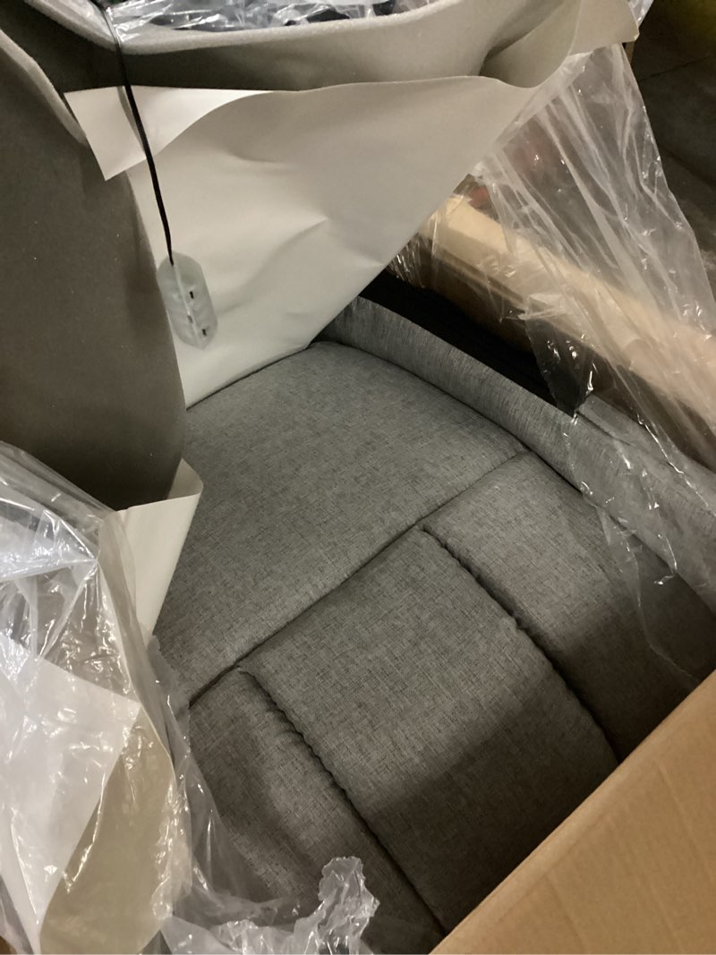 Condition photo showing As Is for (Incomplete, only 1 box)1PCS Fabric Manual Recliner Chair for Adults, Comfy Reclining Chairs with Overstuffed Arm and Back, Single Sofa for Living Room (1, Fabric Light Grey) 1 Fabric+light Grey