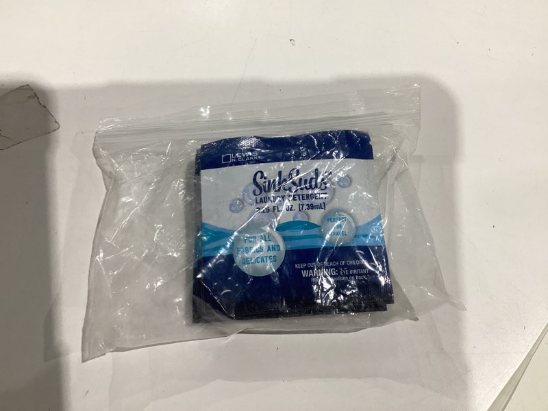 Condition photo showing New/Like New for SinkSuds Laundry Detergent, Travel Size Liquid Soap, TSA Compliant, Safe For All Fabrics, 8 Packets (Packaging May Vary) 0.25 Fl Oz (Pack of 8)