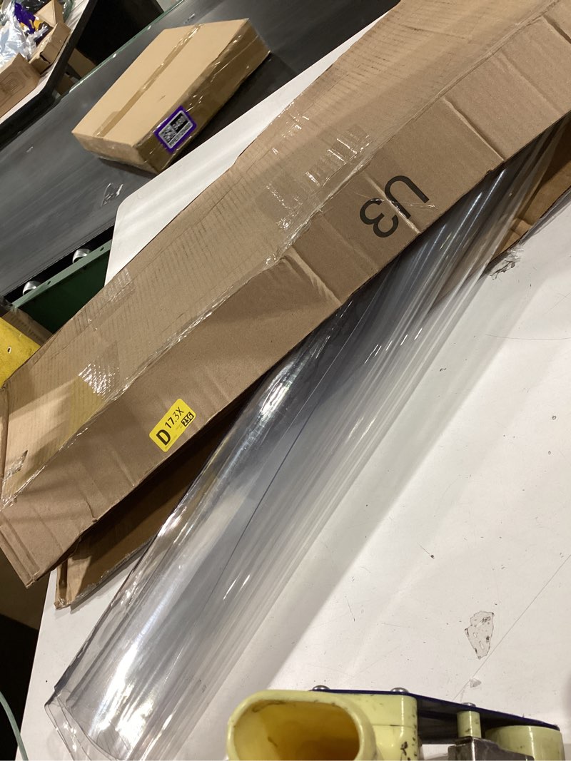 Condition photo showing Good Condition for ostepdecor clear table protector 36 x 60 inch, 2mm thick plastic table cover, waterproof pvc clear table cover protector, desk protector mat, writing desk pad for desktop, coffee & dining room table 36" x 60" (rectangular) crystal clear 2mm