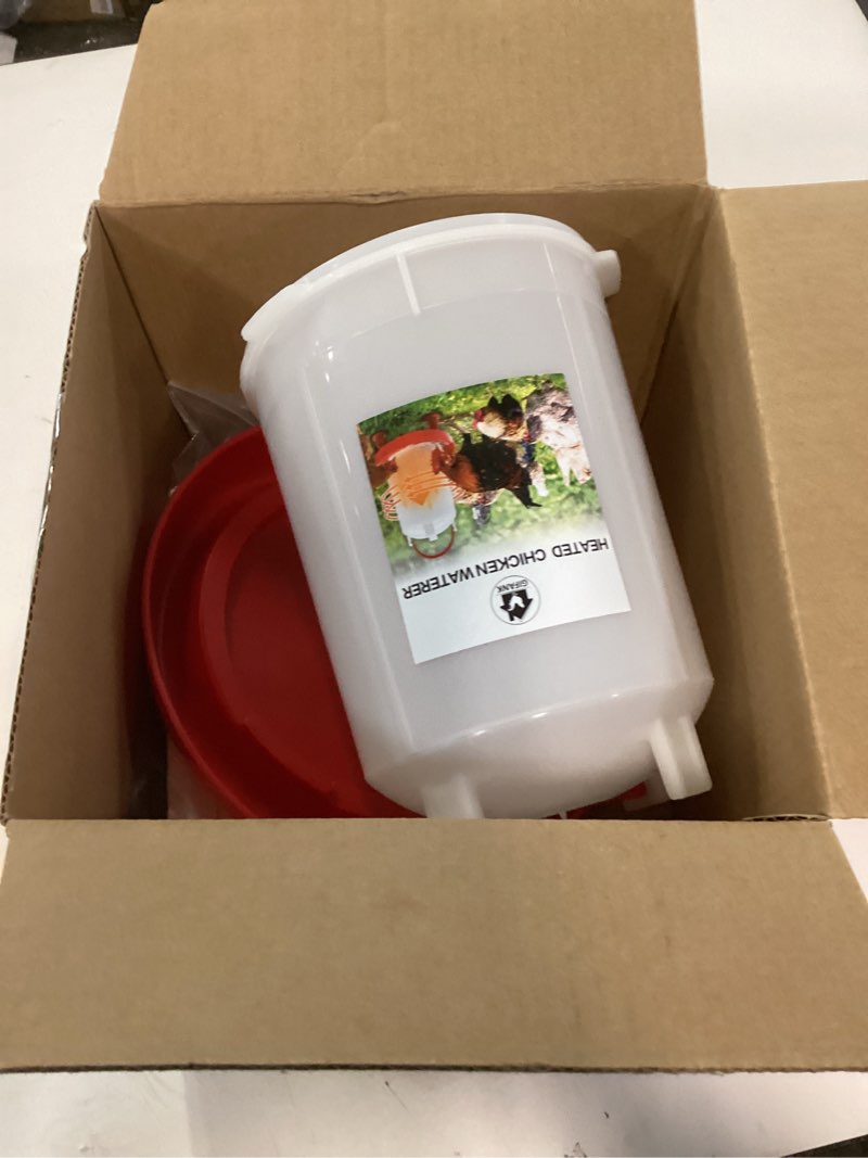 Condition photo showing Good Condition for 3L Chicken Waterer Heated for Winter Chicken Water Heater with Adjustable Leg Support 35W BPA-Free Heated Poultry Waterer Heavy Duty All in One Heated Waterer for Chicken Coop 3L Plastic