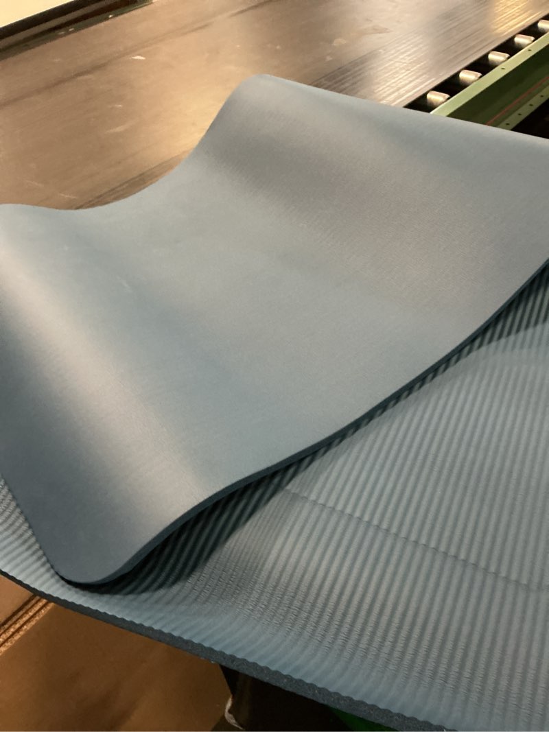 Condition photo showing As Is for retrospec solana yoga mat 1" thick w/nylon strap for men & women - non slip exercise mat for home yoga, pilates, stretching, floor & fitness workouts ocean blue 1 inch
