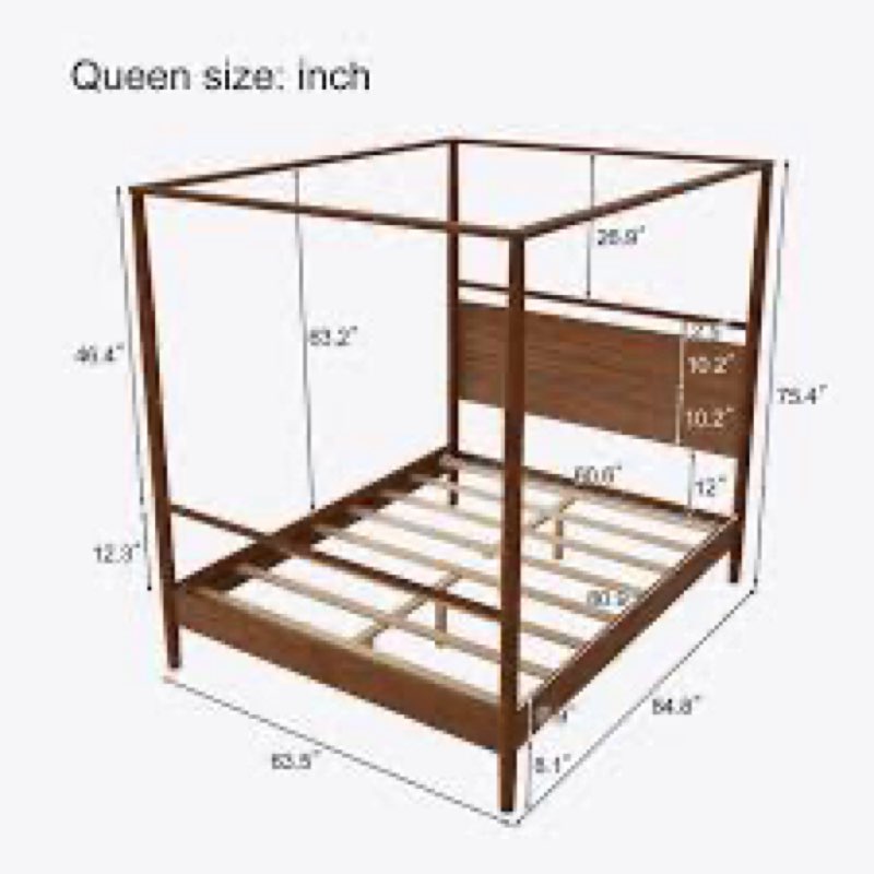 1 of 2 boxes , king Red Barrel Studio® Montel Solid Wood Canopy Bed Frame Four Posters Bed