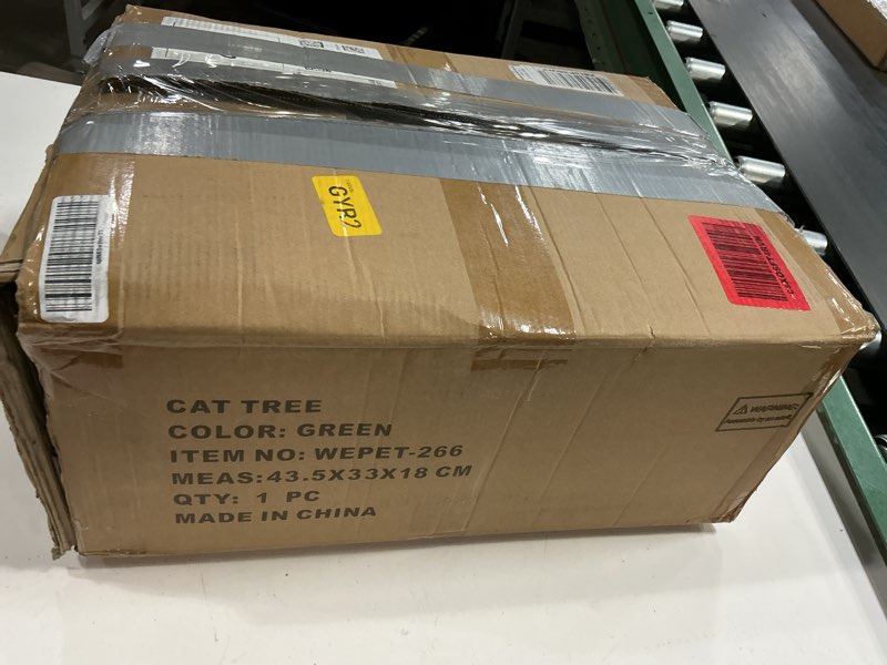 Condition photo showing New/Like New for YUNIQUE Cat Tree with Cat Condo Scratch Post and Big Hammock, Green