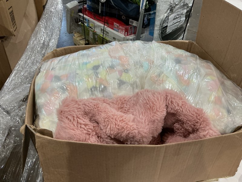 Condition photo showing Good Condition for eheyciga soft dog couch bed for large dog, fluffy medium dog bed with removable washable cover, bolster pet sofa, waterproof and non-slip, 36" x 36"x 9", pink 36"l x 36"w x 9"th pink