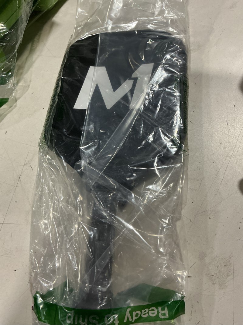 Condition photo showing Good Condition for m1 pickleball paddles: usap and pbcor.43 approved, 16 mm, elongated, thermoformed, t700 raw carbon fiber, strong power, control, and spin, superior paddle teal