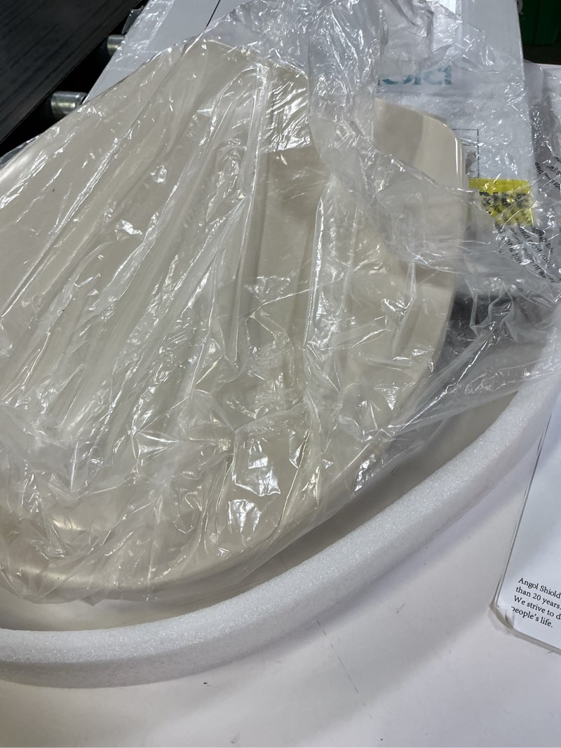 Condition photo showing Good Condition for angol shiold round toilet seat, white, soft close, stain-resistant and easy to clean, fits all toilet brands premium series by bath royale round