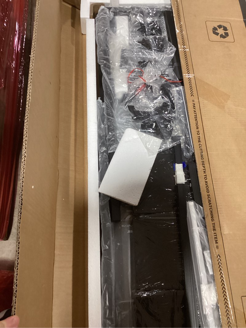 Condition photo showing New/Like New for AODK 59 Inch Gaming Desk with USB Charging Ports & LED Light- Reversible Computer Desk with Storage Shelves & Monitor Stand, Modern Gamer Desk Table with Fabric Drawers & Side Hook, Carbon Fiber Black Black 59 inches