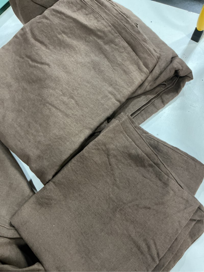 Condition photo showing Good Condition for quince, organic linen duvet set/full queen/espresso