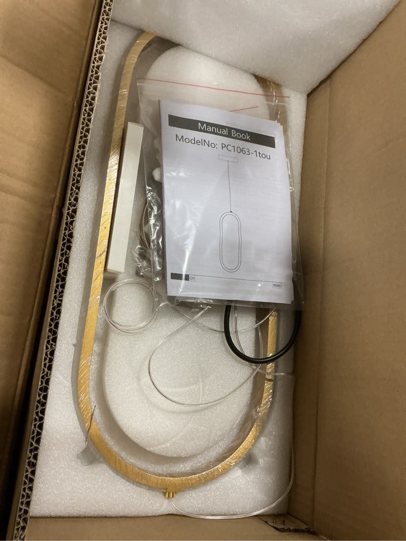 Condition photo showing Good Condition for 1 Rings Modern Chandelier Glam Chandelier LED Dimmable for Living Room Kitchen Island Dining Room Ceiling Chandeliers Gold Gold 1 Ring 20''