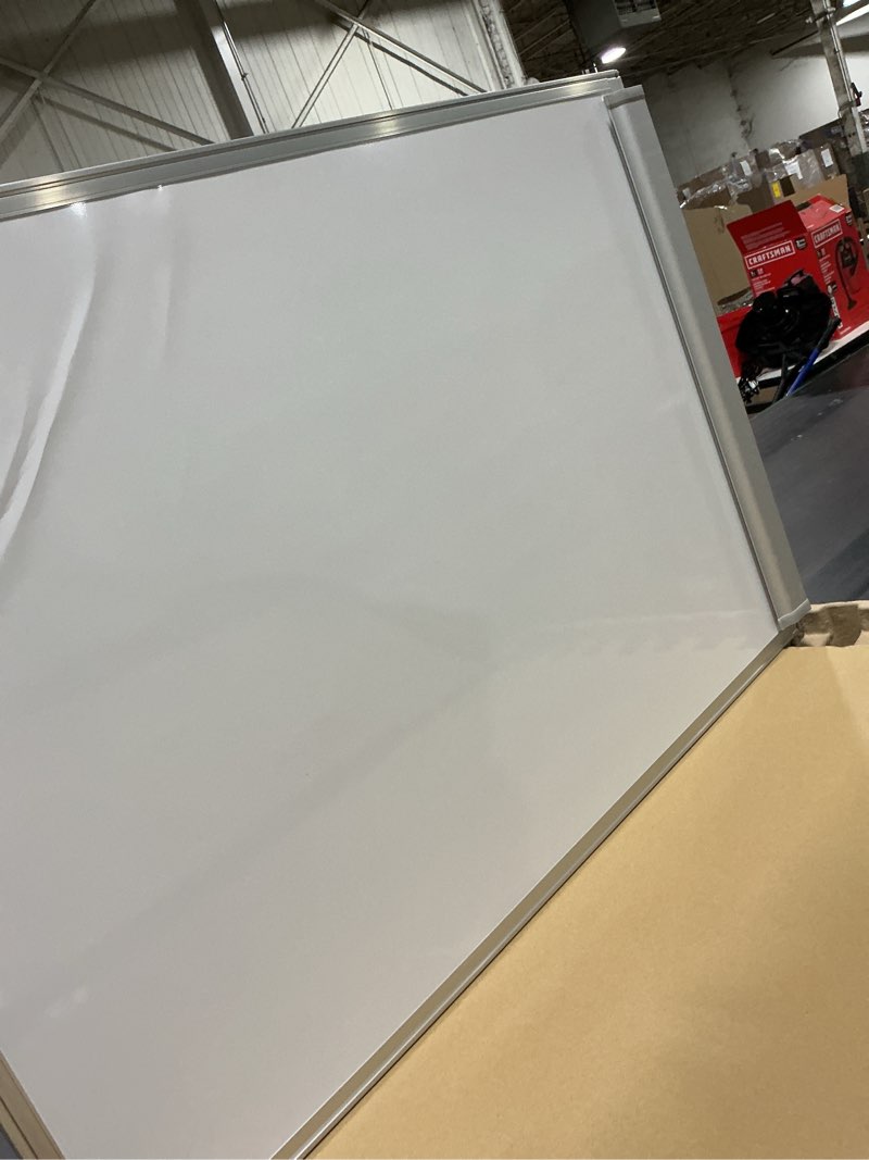 Condition photo showing As Is for maxtek mobile whiteboard 40 x 28 inches, magnetic dry-erase flipchart easel stand with height adjustment, 2 extendable side arms and 25-sheet paper pad for office, school, home