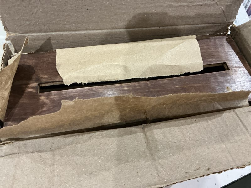 Condition photo showing Good Condition for wedding card box with card slit and lock gift card box wishing well wooden box for weddings, receptions, birthdays, graduations, baby showers, honeymoon funds (walnut)