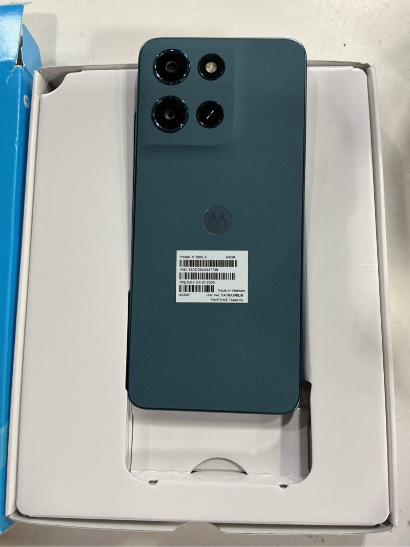 Condition photo showing Good Condition for at&t motorola moto g play 2026,64gb, pantone tapestry - prepaid smartphone[locked to at&t].  *** working condition verified. no network or connectivity tests were performed.bidder be advised ***