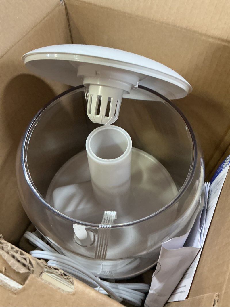 Condition photo showing As Is for DREO Humidifiers for Bedroom, 3L Top Fill 30H & 26dB Quiet Runtime for Large Room, Cool Mist Ultrasonic Humidifier with Humidity Sensor, Night Light for Home, Baby, Nursery, Plants, New Edition Pearl White