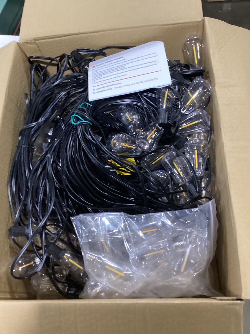 Condition photo showing New/Like New for addlon 200ft(50ft*4) outdoor string lights with remote,waterproof patio lights with 108 shatterproof dimmable st38 led bulbs connectable outdoor lighting for backyard bistro garden bistro 2ft spacing 200ft(100 sockets)