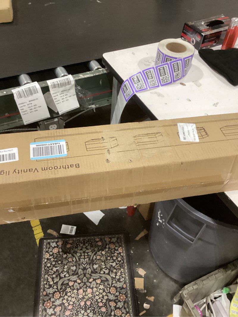 Condition photo showing As Is for Joossnwell Bathroom Vanity Light Brushed Nickel Bathroom Lighting Fixture Over Mirror Modern (4-Light, 26.77-Inch) Dimmable 5CCT Led Bath Vanity Lighs Brushed Nickel-Dimmable 4 Light-5 Color Temperature