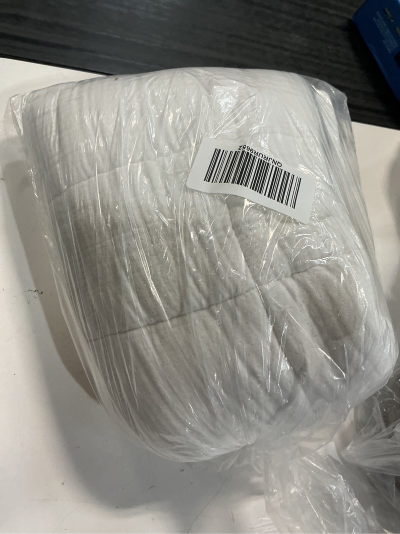 Condition photo showing As Is for (incomplete cover pillow only) organic cotton gauze box quilt , king/cal king, white