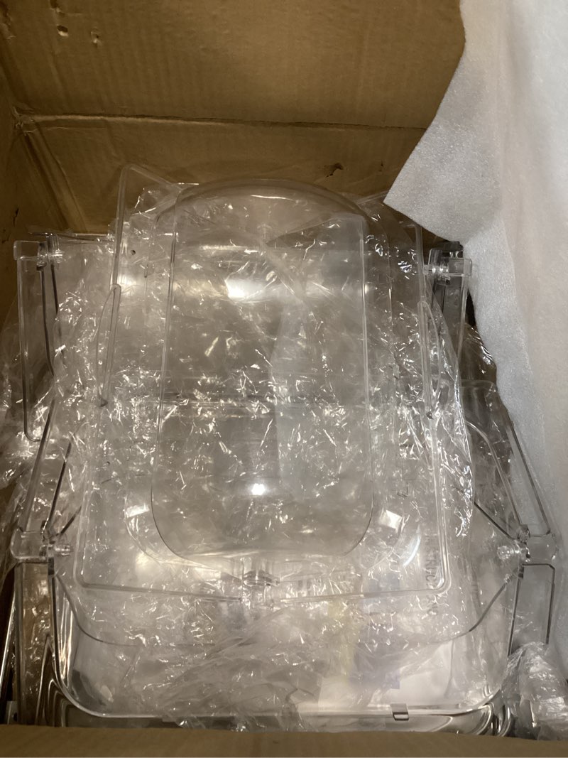 Condition photo showing Good Condition for High-Capacity 3 Tiered Serving Trays Platters with Cover Stainless Steel Dessert Cupcake Table Display Stands Food Snake Fruit Catering Supplies Buffet Display Set (A2, 2cm Depth Platter with Cover) A2 - 0.8inch Depth Platter With Cover