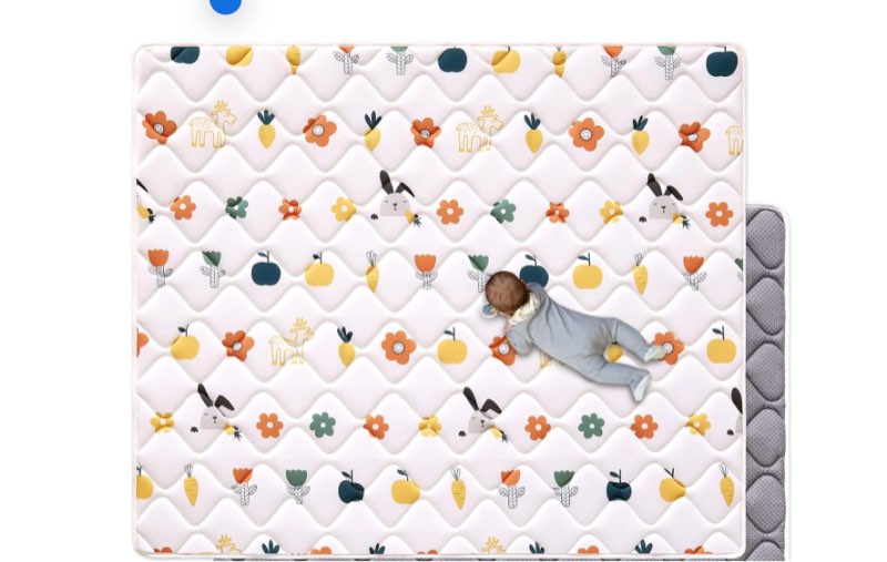 Premium Foam Baby Play Mat 79\" X 71 inch Thick One-Piece Crawling Mat, Odorless Baby Mat Floor Mat, Non-Slip Cushioned Baby Playmat for Infants,Babies,Toddlers. Machine Washable for Easy Care- Sweet