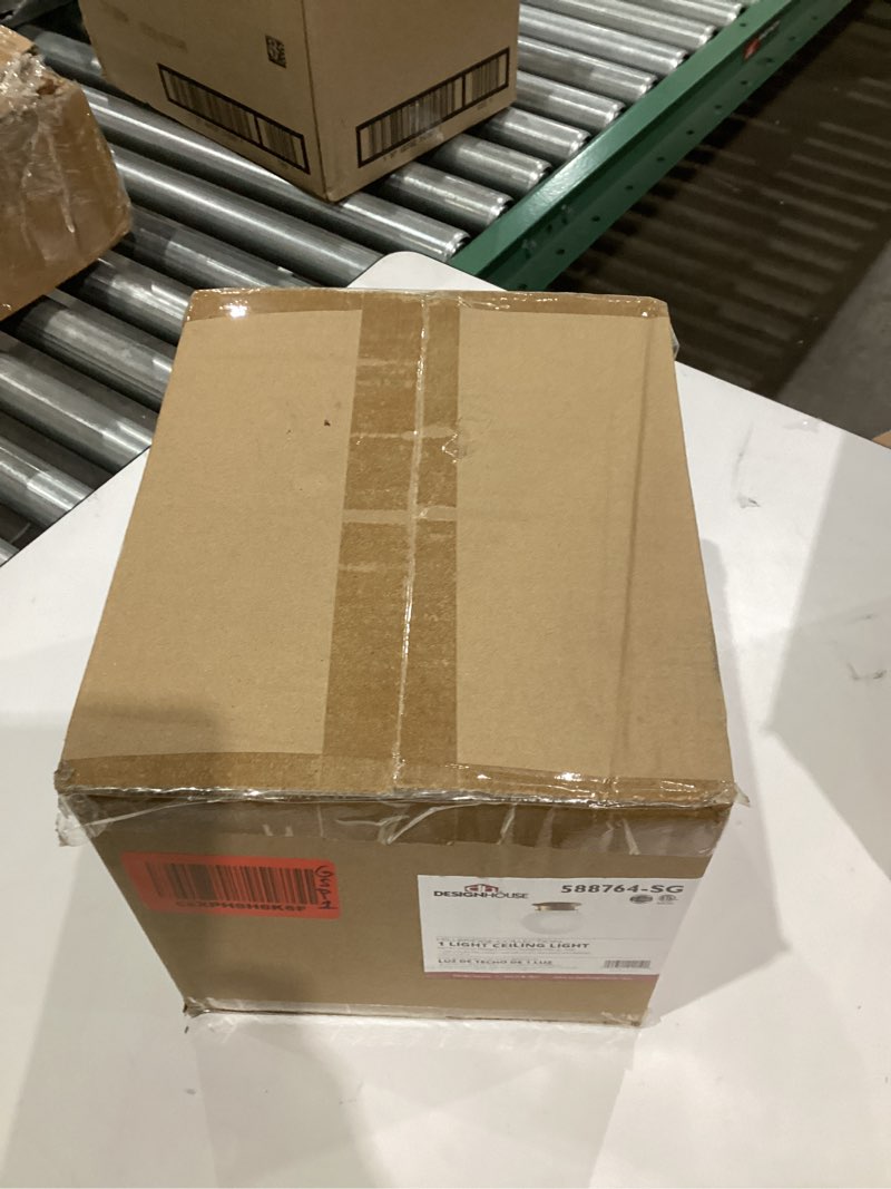 Condition photo showing New/Like New for Design House 588764-SG Millbridge Traditional 1-Light Indoor Dimmable Flush Mount Ceiling Light with White Alabaster Glass for Bedroom Dining Room Kitchen, Satin Gold 1-Light Satin Gold