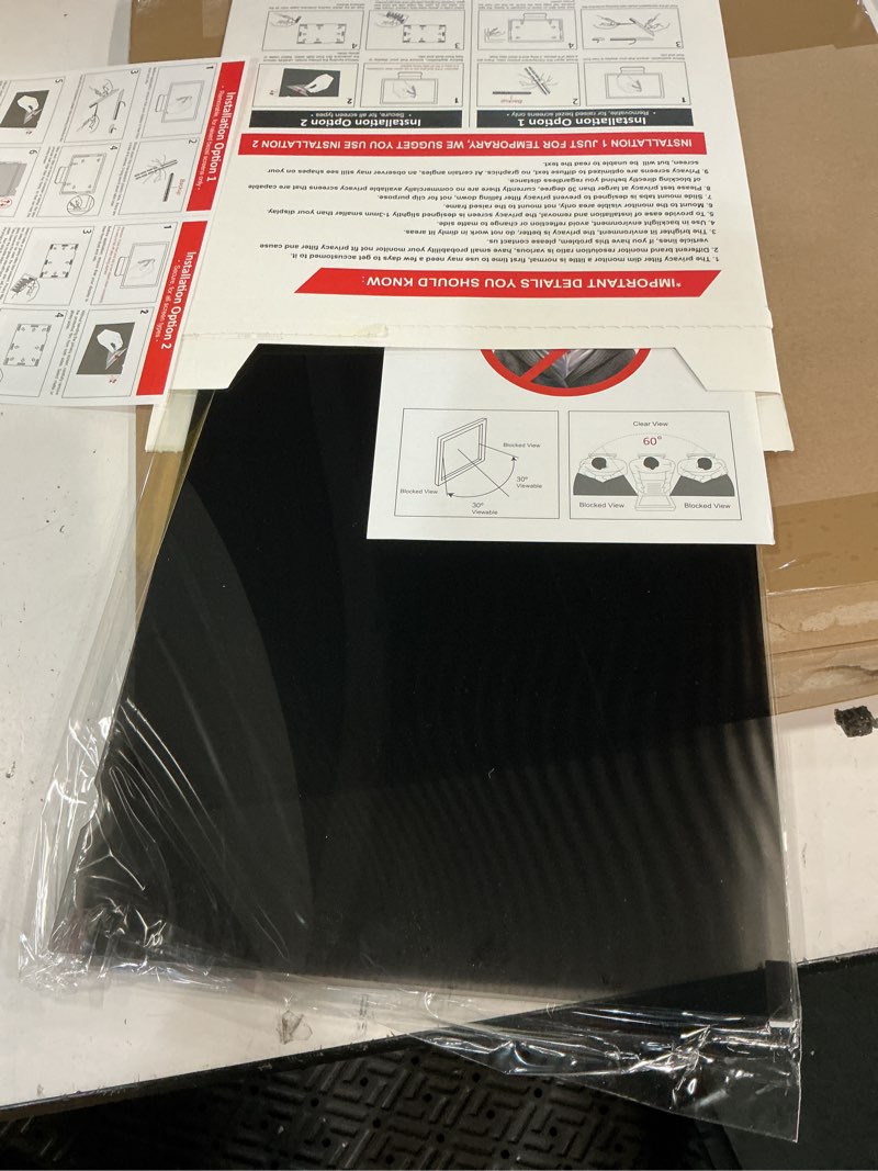 Condition photo showing As Is for magicmoon 2-pack 24 inch computer privacy screen filter, anti-spy/glare protector film for widescreen monitor with 16:9 aspect ratio (width x height: 531mm x 298mm) [2 pack] 24 inch 16:9 aspect ratio